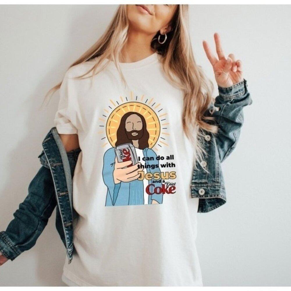 Diet Coke Jesus Faith Funny Quote Graphic Unisex T-Shirt